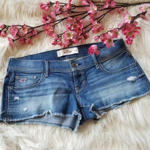 Denim Hollister Distressed Shorty Shorts Size 7